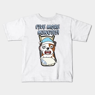 Lazy bulldog cant get out of bed Kids T-Shirt